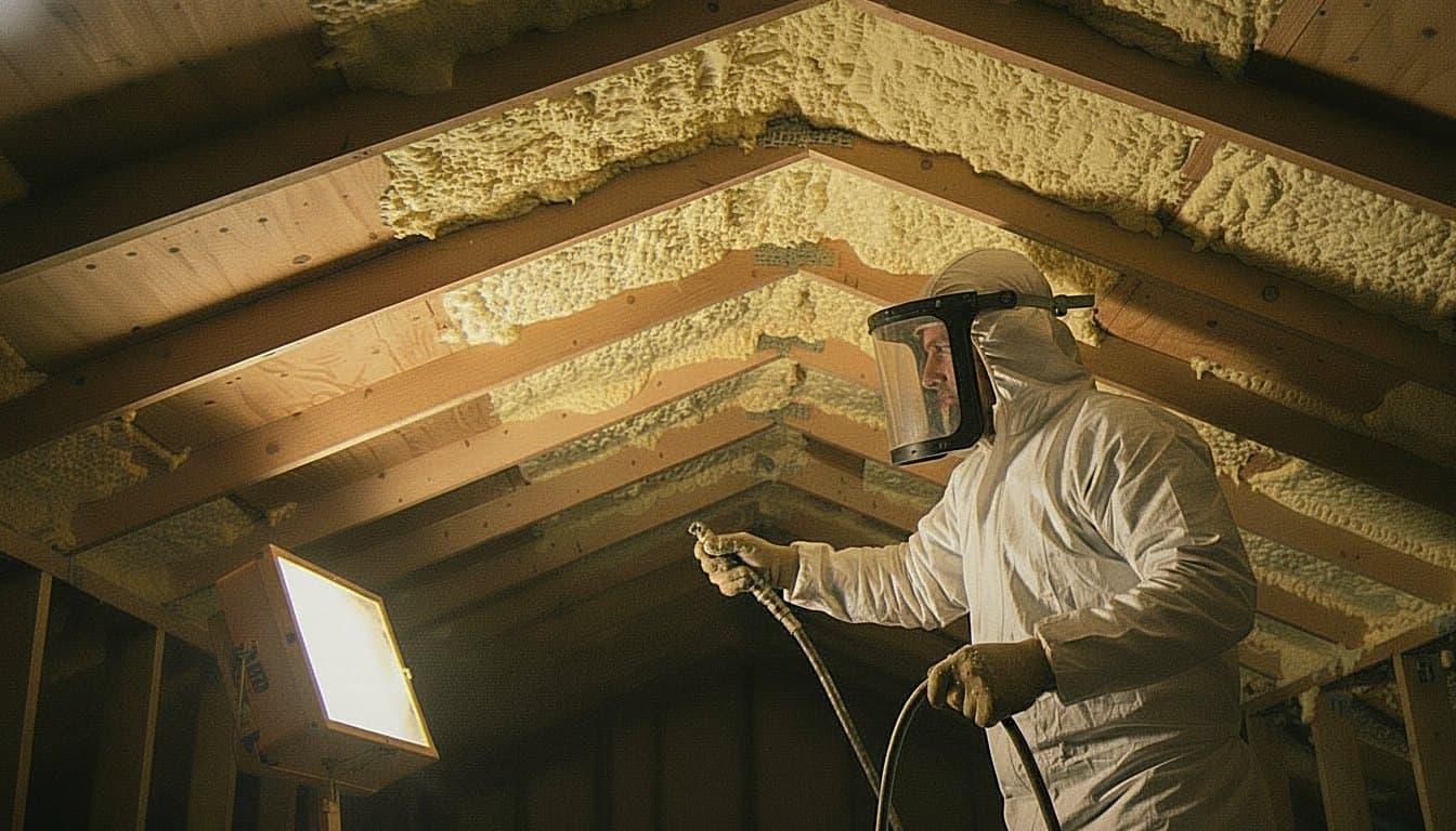 Spray foam applied throughout attic