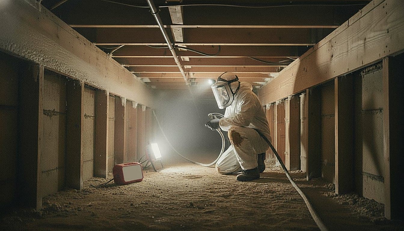 Sealed crawl space with insulation